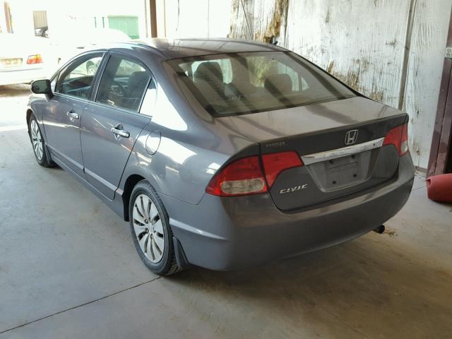 2HGFA16589H359090 - 2009 HONDA CIVIC LX GRAY photo 3