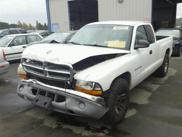 1B7GL22N91S106592 - 2001 DODGE DAKOTA WHITE photo 2