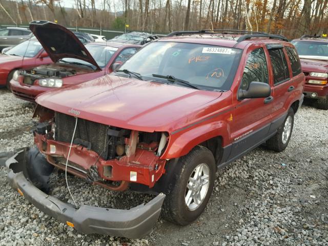 1J4GW48S54C130185 - 2004 JEEP GRAND CHER MAROON photo 2