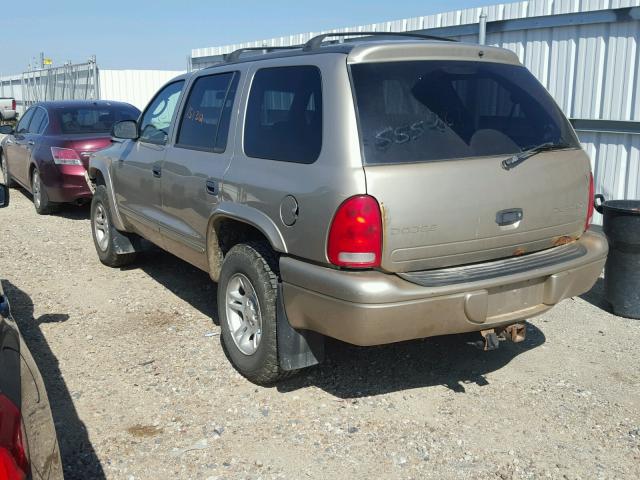 1D4HS48N63F562428 - 2003 DODGE DURANGO SL GOLD photo 3