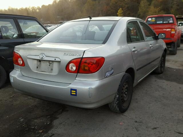 2T1BR32E04C183341 - 2004 TOYOTA COROLLA CE SILVER photo 4