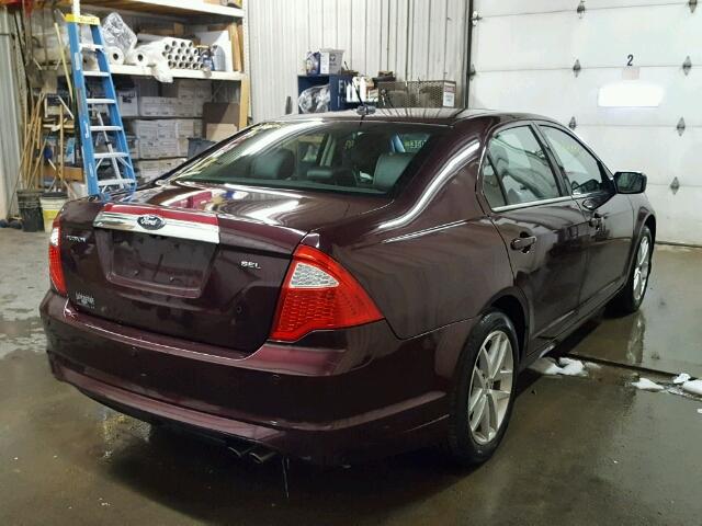 3FAHP0JA4CR268596 - 2012 FORD FUSION SEL MAROON photo 4