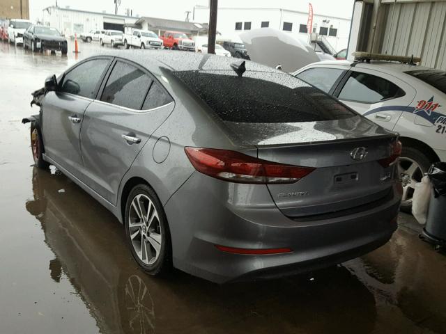 KMHD84LFXHU066346 - 2017 HYUNDAI ELANTRA SE GRAY photo 3