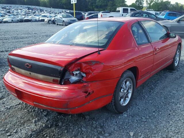 2G1WX12K5W9117185 - 1998 CHEVROLET MONTE CARL წითელი ფოტო 4