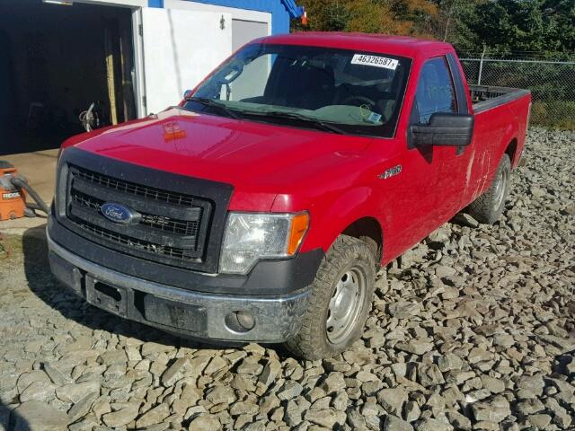 1FTNF1CFXEKE74690 - 2014 FORD F150 RED photo 2