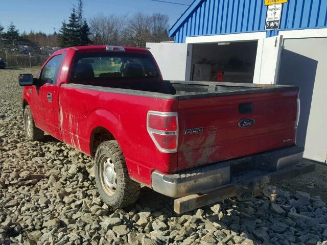 1FTNF1CFXEKE74690 - 2014 FORD F150 RED photo 3