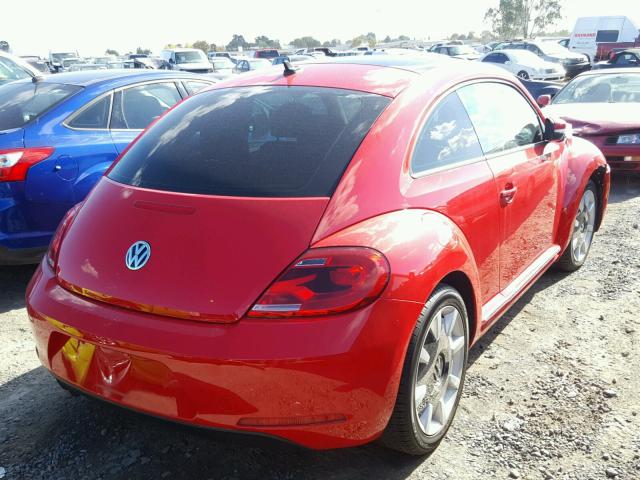 3VWJP7AT0DM608330 - 2013 VOLKSWAGEN BEETLE RED photo 4