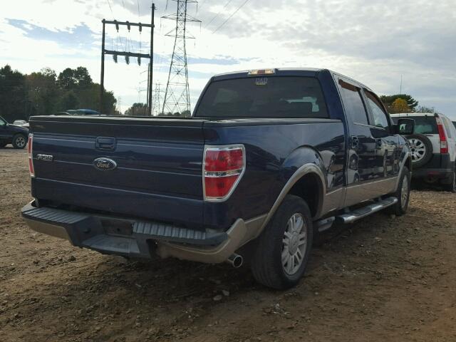 1FTPW12V39FA49327 - 2009 FORD F150 BLUE photo 4