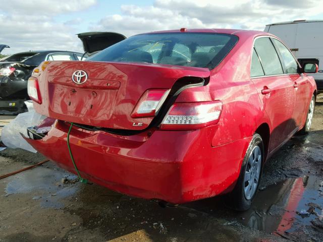 4T4BF3EK3BR177254 - 2011 TOYOTA CAMRY BASE RED photo 4