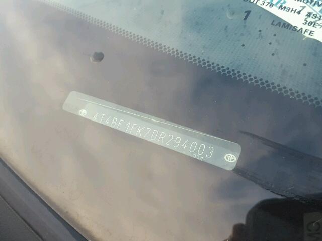 4T4BF1FK7DR294003 - 2013 TOYOTA CAMRY L 银色 照片 10