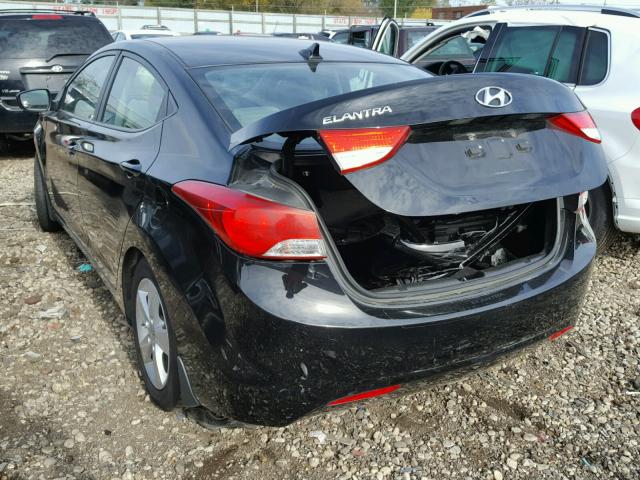 KMHDH4AE6CU338457 - 2012 HYUNDAI ELANTRA GL BLACK photo 3