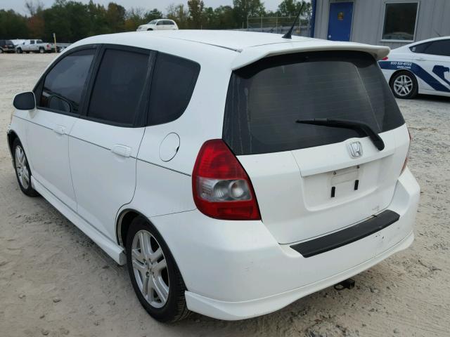 JHMGD38697S006440 - 2007 HONDA FIT S WHITE photo 3