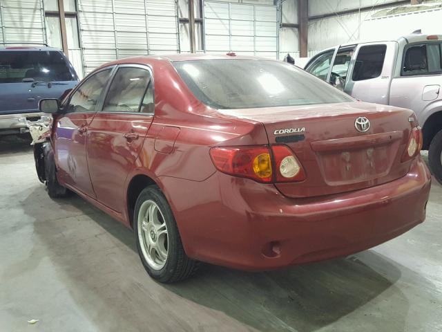 1NXBU40E79Z103806 - 2009 TOYOTA COROLLA BA RED photo 3