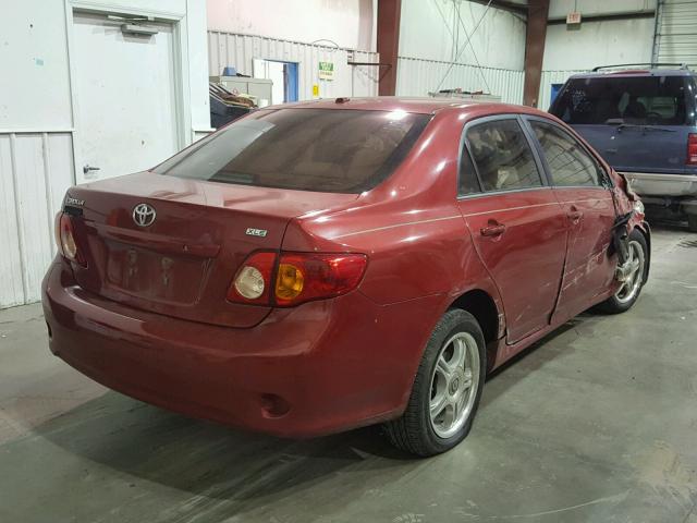 1NXBU40E79Z103806 - 2009 TOYOTA COROLLA BA RED photo 4