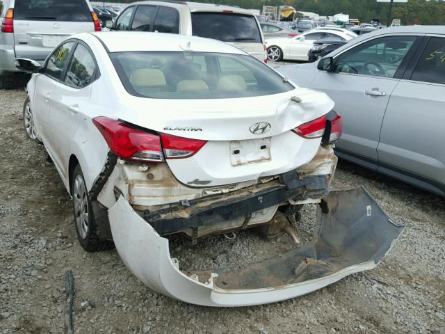 5NPDH4AE4CH147778 - 2012 HYUNDAI ELANTRA GL WHITE photo 3