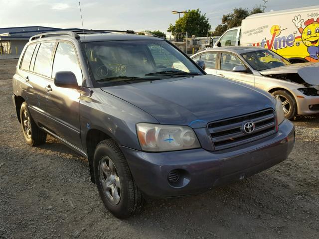 JTEDD21A740090760 - 2004 TOYOTA HIGHLANDER BLUE photo 1