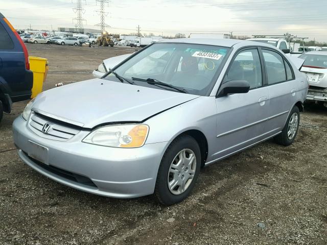 1HGES16592L023661 - 2002 HONDA CIVIC LX SILVER photo 2