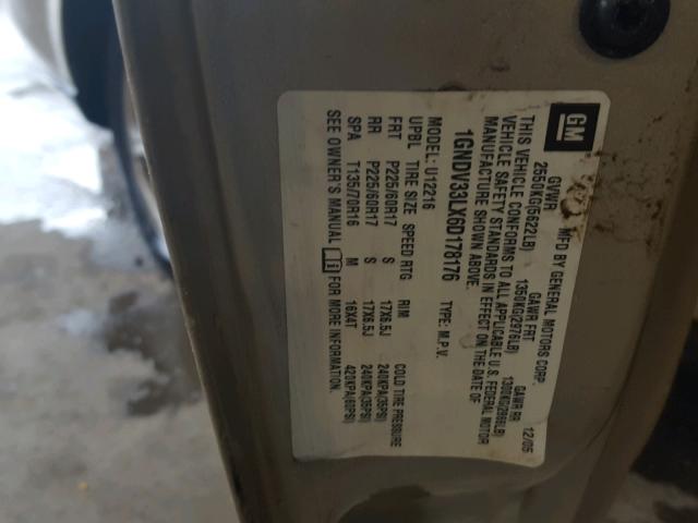 1GNDV33LX6D178176 - 2006 CHEVROLET UPLANDER L 棕色 照片 10