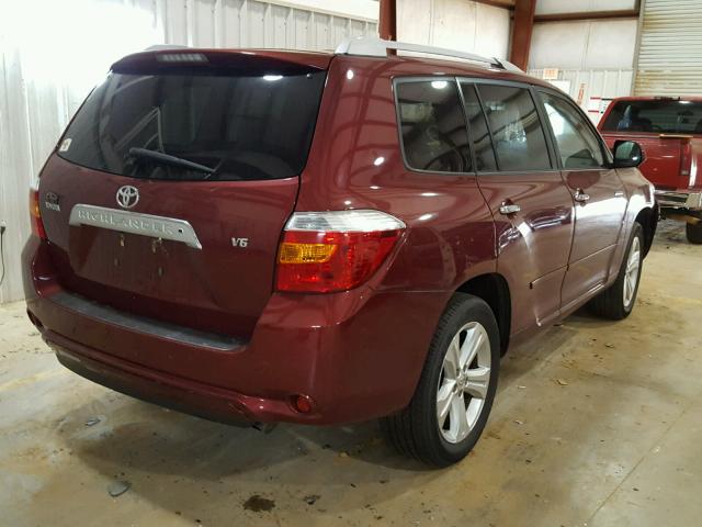 JTEDS42AX82065460 - 2008 TOYOTA HIGHLANDER MAROON photo 4