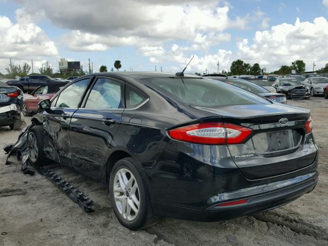 3FA6P0HD9ER285999 - 2014 FORD FUSION SE BLACK photo 3