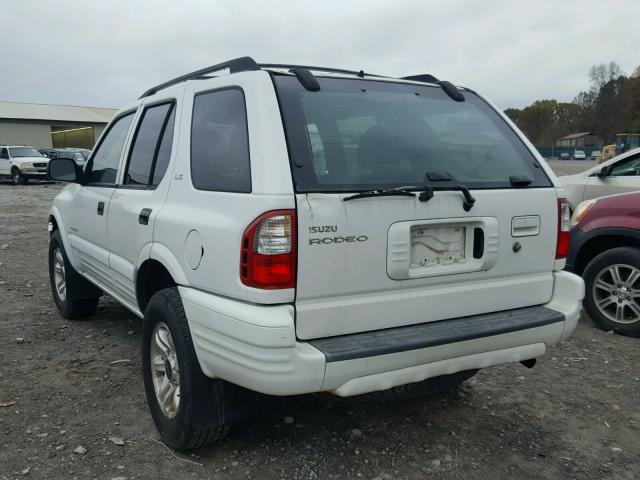 4S2CK58W424312447 - 2002 ISUZU RODEO S WHITE photo 3