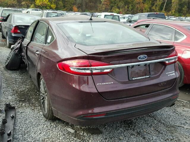 3FA6P0RU3HR303478 - 2017 FORD FUSION TIT BURGUNDY photo 3