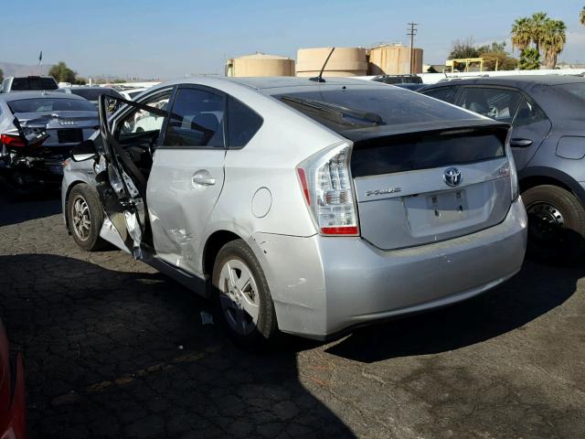 JTDKN3DU8B0250596 - 2011 TOYOTA PRIUS SILVER photo 3