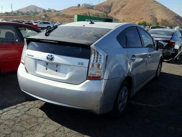 JTDKN3DU8B0250596 - 2011 TOYOTA PRIUS SILVER photo 4