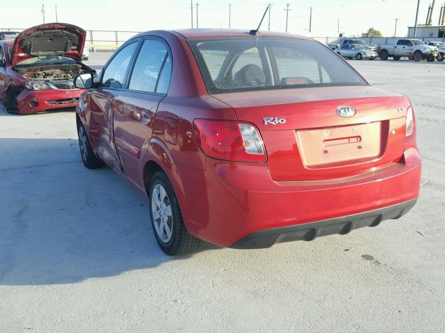 KNADH4A31A6682974 - 2010 KIA RIO LX RED photo 3