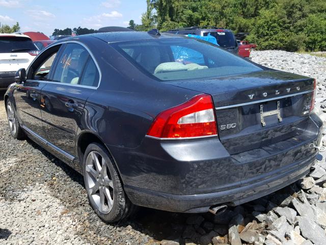 YV1902AH4C1160432 - 2012 VOLVO S80 T6 GRAY photo 3