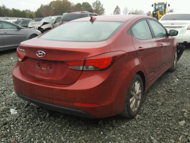 5NPDH4AE5GH769912 - 2016 HYUNDAI ELANTRA SE RED photo 4