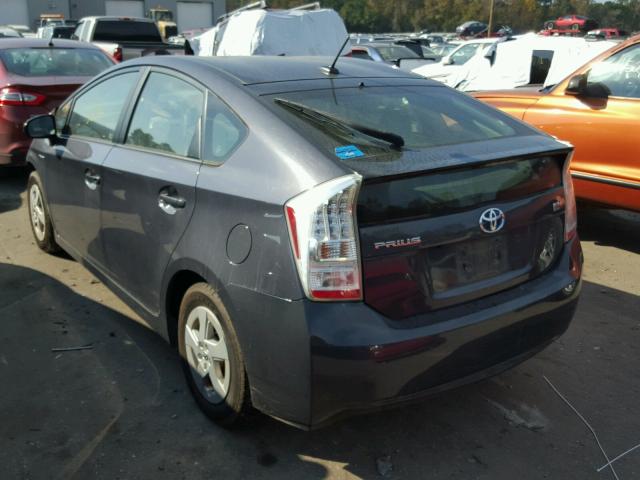 JTDKN3DU8B0291374 - 2011 TOYOTA PRIUS GRAY photo 3