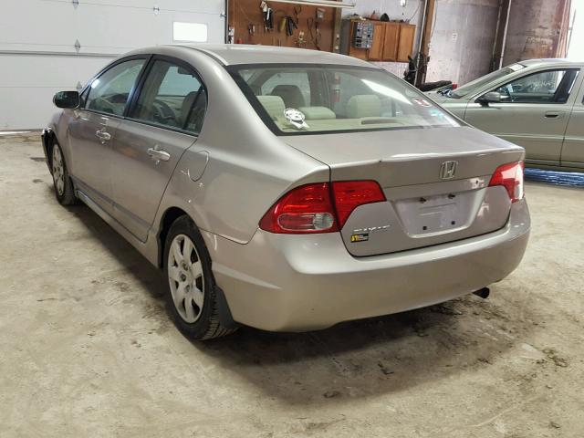 1HGFA16576L022277 - 2006 HONDA CIVIC LX TAN photo 3