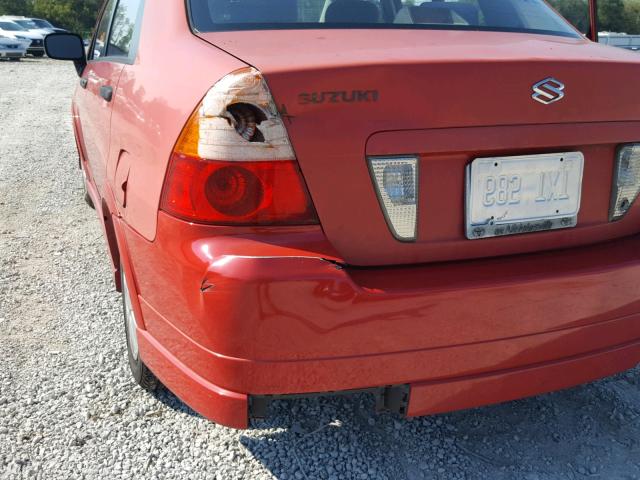 JS2RA41S025109131 - 2002 SUZUKI AERIO S RED photo 9