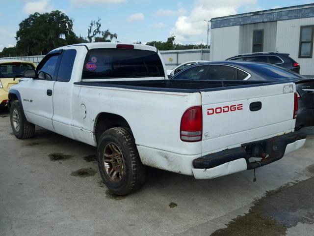 1B7GL12X72S719579 - 2002 DODGE DAKOTA BAS WHITE photo 3