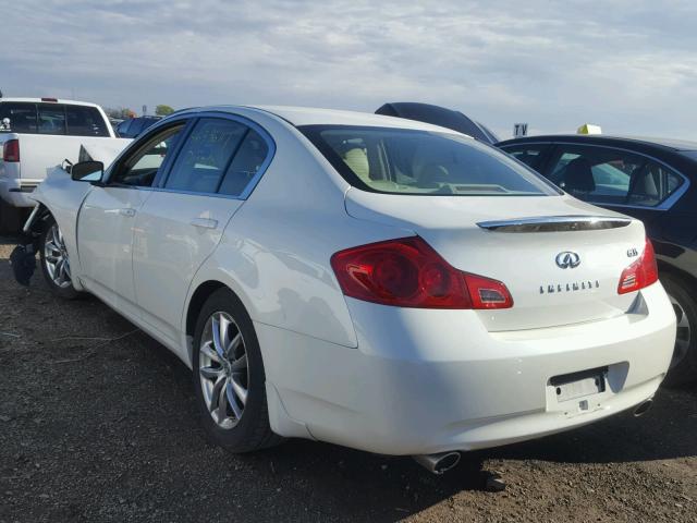 JNKBV61E07M708242 - 2007 INFINITI G35 WHITE photo 3