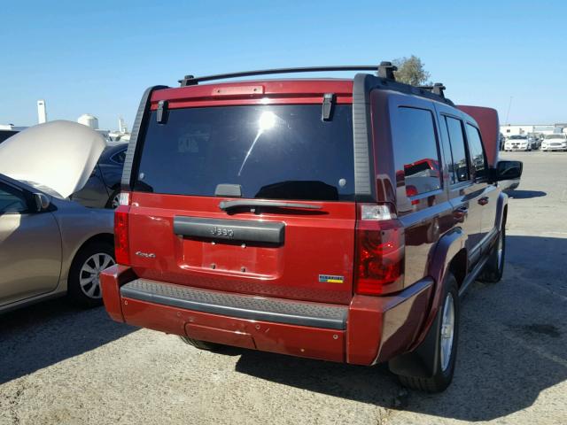1J8HG48P37C545716 - 2007 JEEP COMMANDER BURGUNDY photo 4