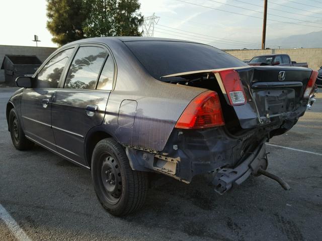 2HGES16594H500427 - 2004 HONDA CIVIC LX BLUE photo 3