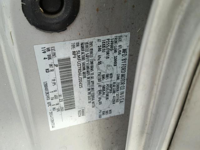 5LMFU27R04LJ20425 - 2004 LINCOLN NAVIGATOR Silber Foto 10