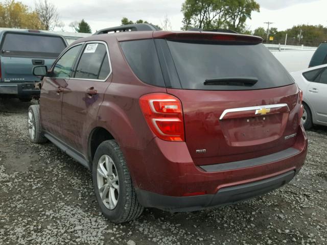 2GNFLFEK0G6299187 - 2016 CHEVROLET EQUINOX LT MAROON photo 3