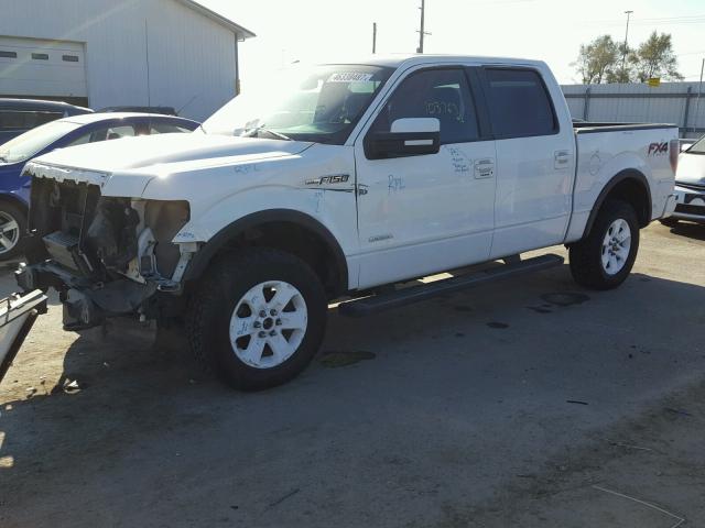 1FTFW1ET3DKE58739 - 2013 FORD F150 SUPER WHITE photo 2