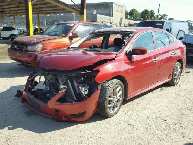 3N1AB7AP1DL714959 - 2013 NISSAN SENTRA S RED photo 2