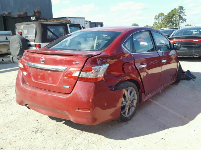 3N1AB7AP1DL714959 - 2013 NISSAN SENTRA S RED photo 4