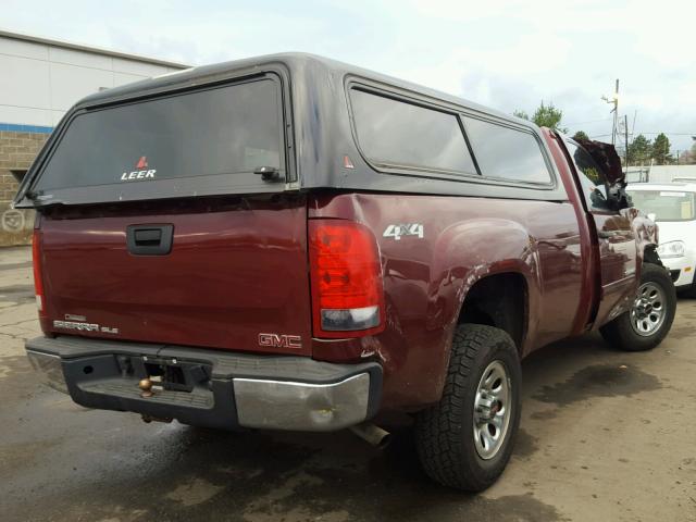 1GTEK24C39Z229894 - 2009 GMC SIERRA K15 BURGUNDY photo 4