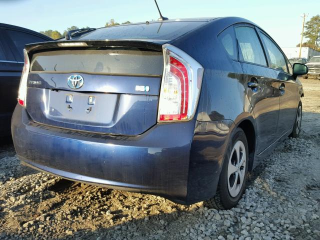 JTDKN3DU2F0427312 - 2015 TOYOTA PRIUS BLUE photo 4