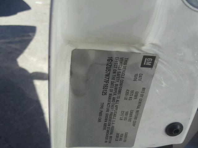 1G1ZU57N77F163125 - 2007 CHEVROLET MALIBU LTZ 白色 照片 10