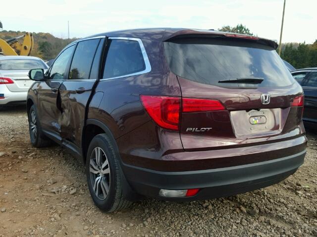 5FNYF5H88GB060094 - 2016 HONDA PILOT EXL MAROON photo 3