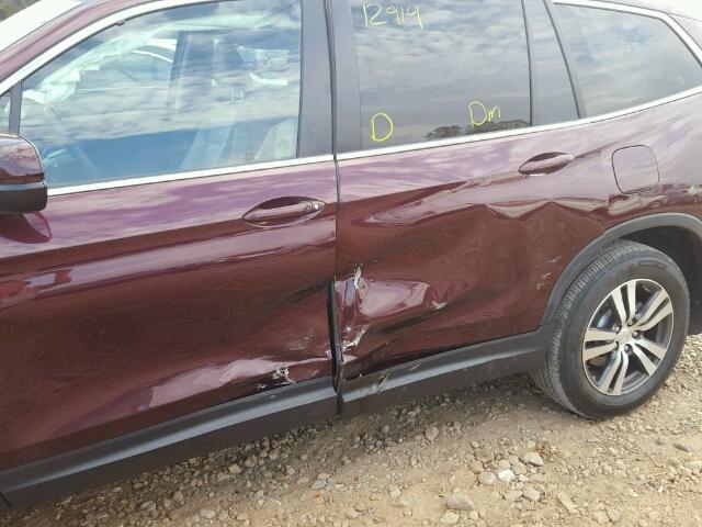 5FNYF5H88GB060094 - 2016 HONDA PILOT EXL MAROON photo 9