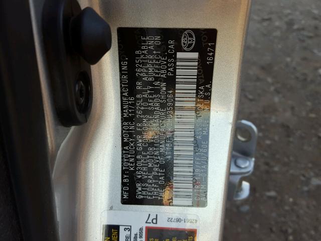 4T1BF1FK2HU359064 - 2017 TOYOTA CAMRY LE 银色 照片 10