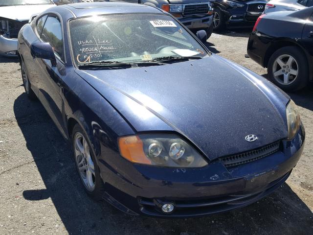 KMHHN65F14U145403 - 2004 HYUNDAI TIBURON GT BLUE photo 1